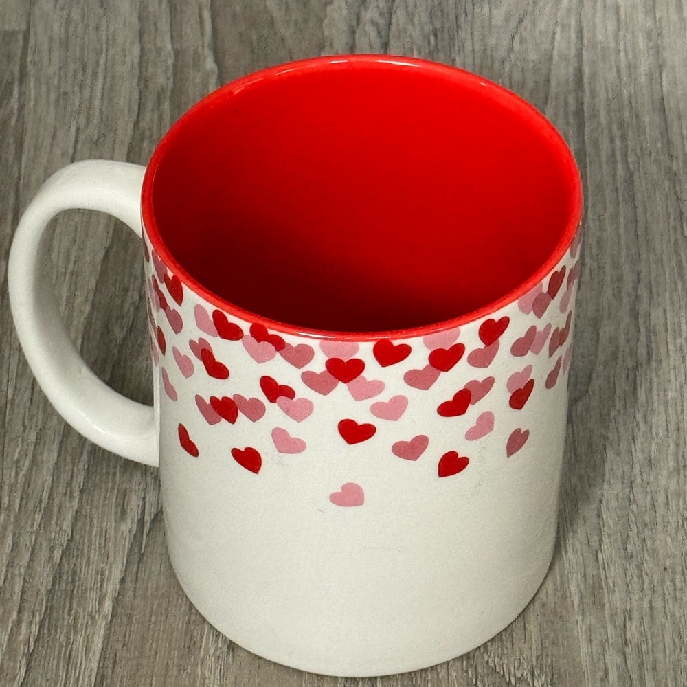 Pink red hearts ceramic mug 13.4 fl oz season of love